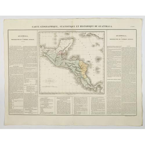 Carte Geographique, Statistique et Historique de Guatimala.