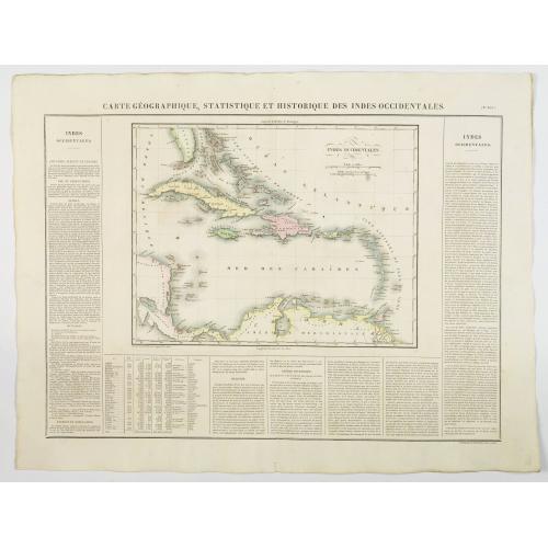 Old map image download for Carte Geographique, Statistique et Historique des Indes Occidentales.