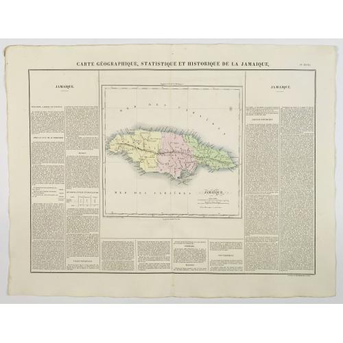 Old map image download for Carte Geographique, Statistique et Historique de la Jamaique.
