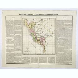 Carte Geographique, Statistique et Historique du Perou.