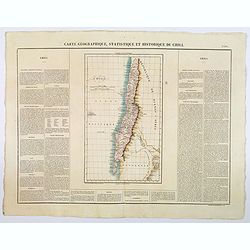 Carte Geographique, Statistique et Historique du Chili.