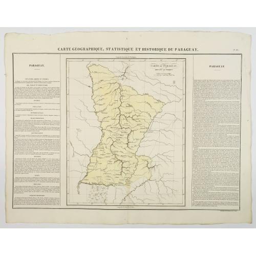 Old map image download for Carte Geographique, Statistique et Historique du Paraguay.