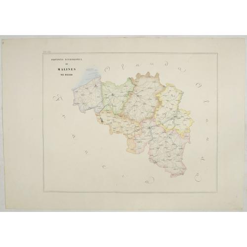 Old map image download for Provincia ecclesiastica di Malines nel Belgio (Tav LXII)