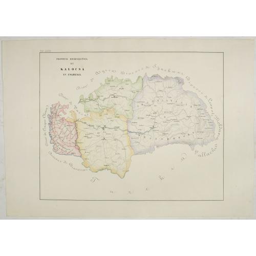 Old map image download for Provincia ecclesiastica di Kalocsa in Ungheria (Tav LXXII)