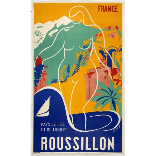 Old map image download for France - Roussilon - Pays de joie et de lumiere.