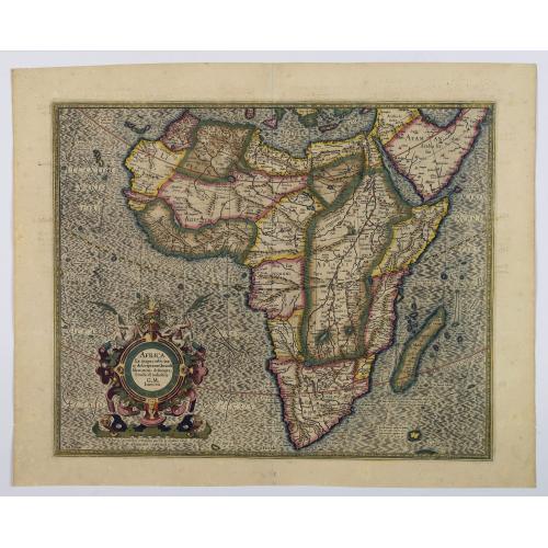 Old map image download for Africa Ex Magna orbis terre descriptione Gerardi Mercatoris desumpta, Studio & industria.