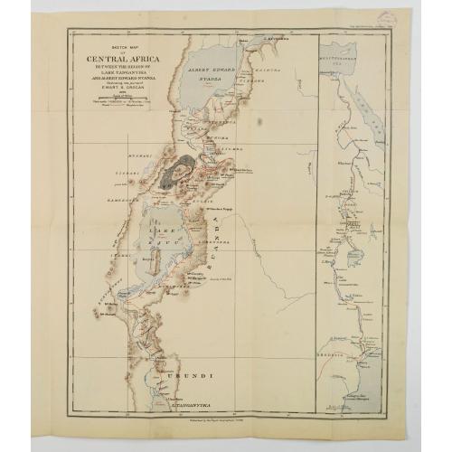 Old map image download for Sketch Map of Central Africa between the Region of Lake Tanganyika and Albert Edward Nyanza.