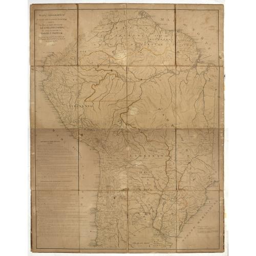 Mapa geogra´fico de la mayor parte de la Ame´rica Meridional que contiene los paises por donde debe trazarse la li´nia divisoria que divida los dominios de Espan~a y Portugal. . .