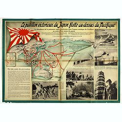 Le pavillon victorieux du Japon flotte au dessus du Pacifique (THE VICTORIOUS FLAG OF JAPAN FLIES OVER THE PACIFIC).