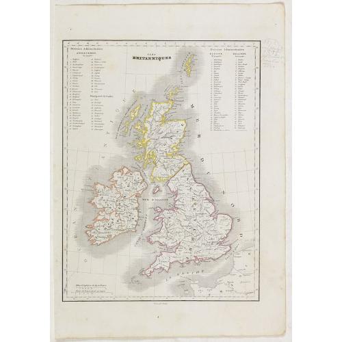 Old map image download for Iles Britanniques.