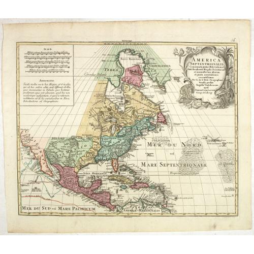 Old map image download for America Septentrionalis, Concinnata juxta Observationes. . .