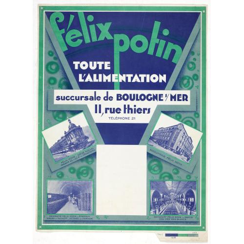 Old map image download for Félix Potin poster - Toute l'alimentation.