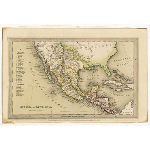 Old map image download for Mexico and Guatimala. By Thomas Starling.