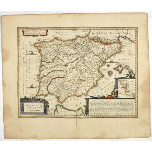 Old map image download for HISPANIAE Veteris descriptio. Abraham Goos Sculpsit.