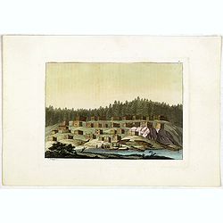 [No title]. [Alaska-North American village with boats].