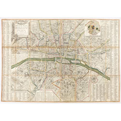 Old map image download for Nouveau plan routier de la ville et faubourgs de Paris. 1791