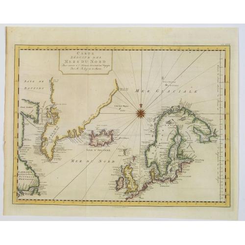 Old map image download for Carte Reduite des Mers du Nord. . .