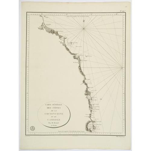 Old map image download for Carte Generale des Cotes de la Cochinchine et du Camboge.