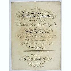 [ Ttitle page of volume II ] Atlantic Neptune published for the use of the Royal Navy of Great Britain . . .