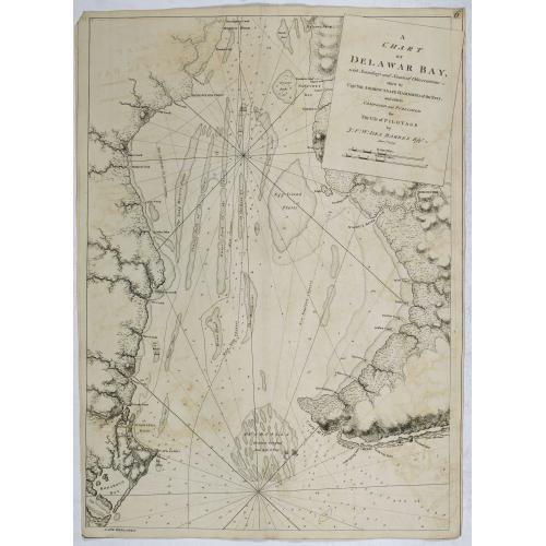 Old map image download for A Chart of Delawar Bay, with Soundings and Nautical Observations. taken by Capt. Andrew Snape Hammond . . . June 1st 1779