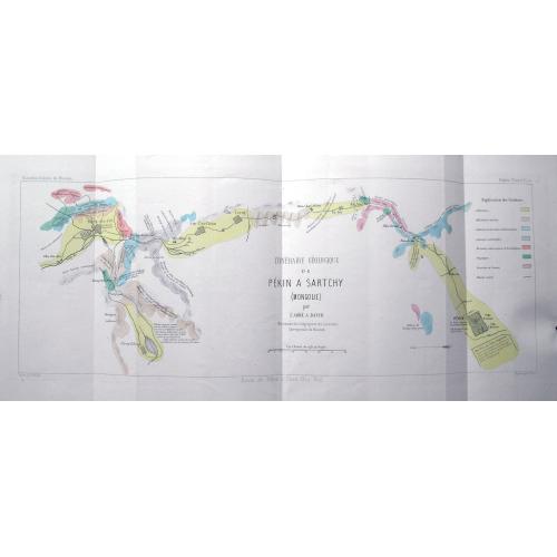 Rare, antique map of (Set of 4 maps) Itinéraire de Pékin à Sartchy