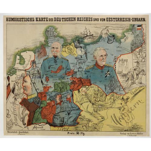 Old map image download for Humoristische Karte von Europa im Jahre 1914.