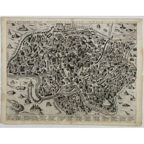 Old map image download for Antiquae urbis perfecta et Nova delineatio. [ Ancient Rome)