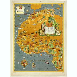 [Planisphère] - Crédit Lyonnais - Fondé en 1863. Afrique du Nord à Union Française.