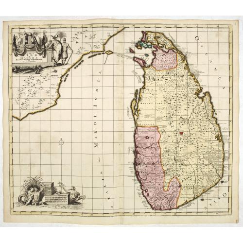 Old map image download for Insula Ceilon et Madura / Exactissime delineata et nuperrime edita per R. & J. Ottens.