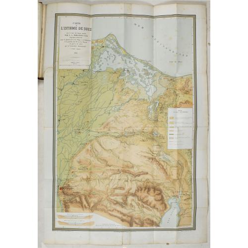 Old map image download for Percement de l'isthme de Suez. Atlas des cartes, plans, sondages, profils et forages à l'appuie du projet de la commission internationale. . .