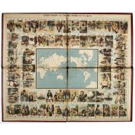 Jules Verne Le Tour du Monde en 80 jours. [Goose game board inspired by Jules Verne's novel Tour du Monde en 80 jours.]