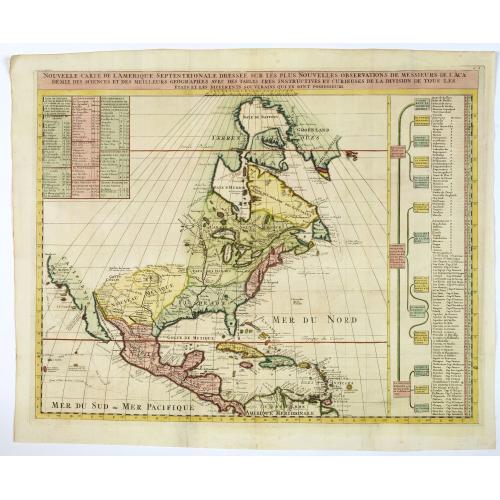 Old map image download for Nouvelle Carte de l' Amerique Septentrionale Dressee sur les plus Nouvelles Observations de Messieurs de l' Academie. . .