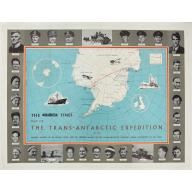 Old map image download for The Times Map Of The Trans-Antarctic Expedition Antarctica South Pole Vivian Fuchs Edmund Hillary.