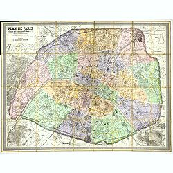 Plan de Paris A l'Echelle de 2 Millim. pour 2.5 Metres . . . Indiquant les Nouveaux percements et les changements de mons de Voies publiques Avec Plans Supplmentaries Pour Les Bois De Boulogne et De Vicennes . . .