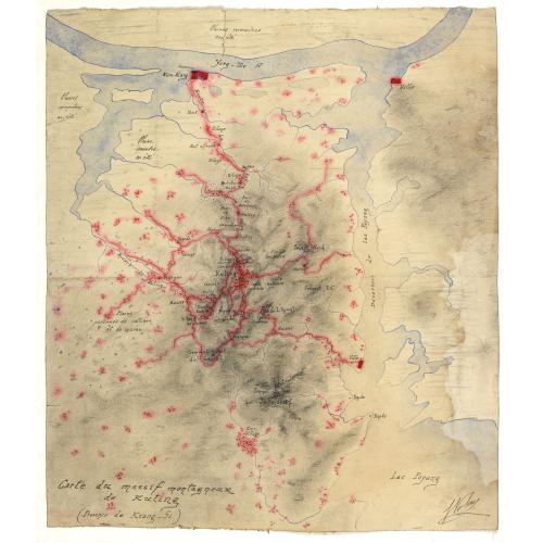Old map image download for Carte du massif montagneux de Kuling (Province de Kiand-Si).
