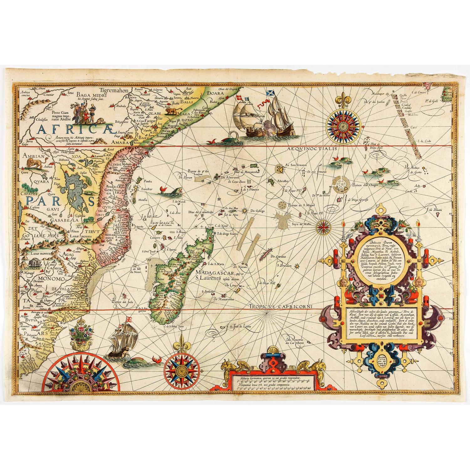 Delineatio orarum maritimarum, terræ vulgo indigetatæ terræ do Natal, item Sofalæ, Mozambicæ & Melindæ, insulæque Sancti Laurentii. . .