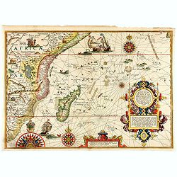 Delineatio orarum maritimarum, terræ vulgo indigetatæ terræ do Natal, item Sofalæ, Mozambicæ & Melindæ, insulæque Sancti Laurentii. . . / Affbeeldinghe der custen des landts genaempt terra do Natal, item van alle de custen van Coffala, Mozambique. .