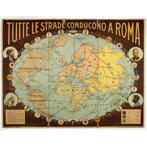 Old map image download for Tutte le strade conducono a Roma. [All roads lead to Rome]