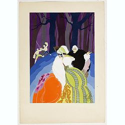 An elegant woman seducing a man.