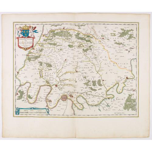 Old map image download for Ager Parisiensis Vulgo L'Isle de France. . .