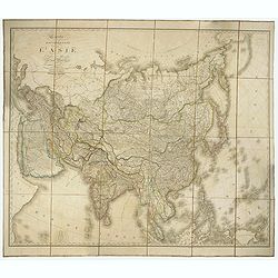 Carte encyprotype de l'Asie dédiée & présentée au Roi par H. Brué, Géographe de S.M. Nouvelle édition.