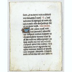 Leaf from a French book of hours, on vellum.