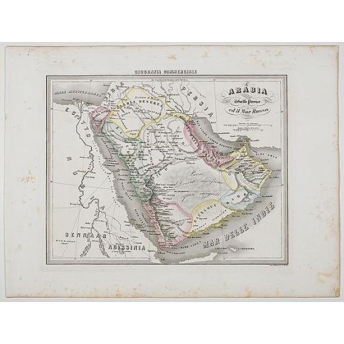 Old map image download for L'Arabia il Golfo Persico ed il Mar Rosco.