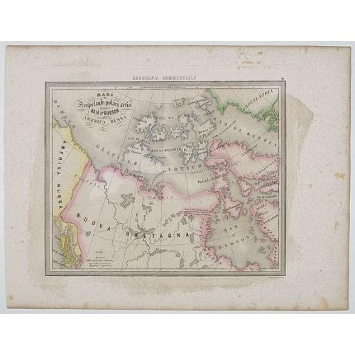 Old map image download for Mari e Arcipelaghi Polari Artici dalla Baia d'Hudson all' America Russa.