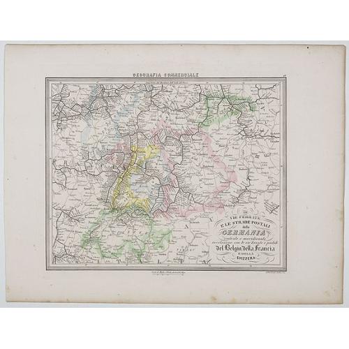 Old map image download for Le Vie Ferrate e le Strade Postali della Germania centrale e meridionale . . .