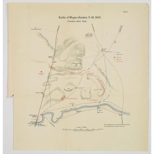 Old map image download for Battle of Magersfontein. [Situation about Noon].