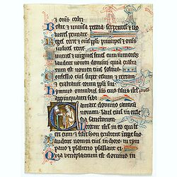 Illuminated leaf from a liturgical Psalter.