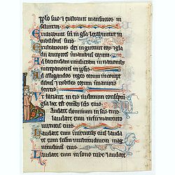 Illuminated leaf from a liturgical Psalter.