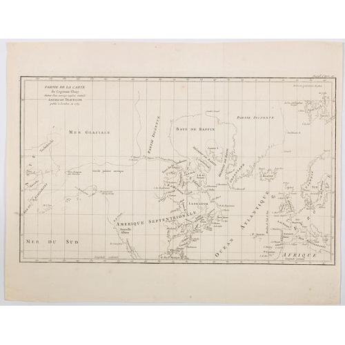 Old map image download for Partie de la Carte du Capitaine Cluny Auteur d'un ouvrage anglois intitulé American Traveller publié à Londres en 1769.