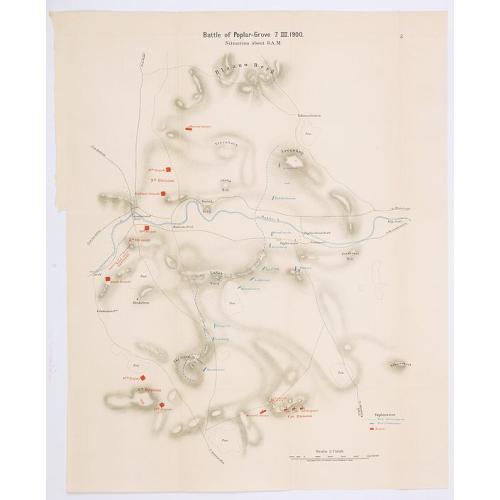 Old map image download for Battle of Poplar-Grove, 7th March, 1900. Situation about 8.00am.